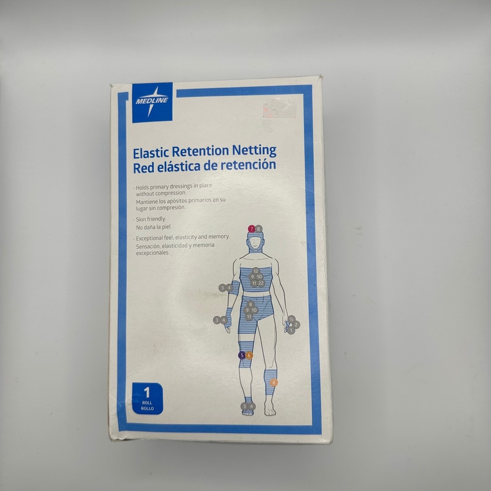 Medline Elastic Retention Netting‎ Size 7 Non Sterile Holds Dressings Securely